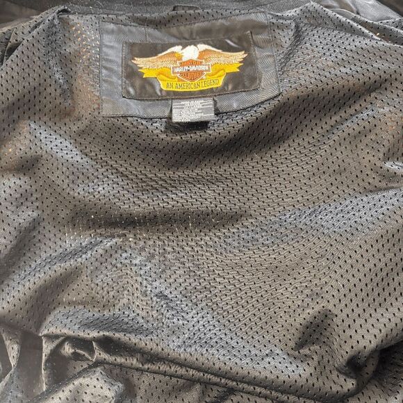 Harley-Davidson Jacket 2XL Black Orange Bar Shield Racing Bomber 97068-00V VTG - Picture 9 of 9